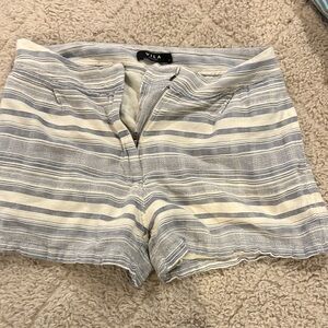 VILA Light Blue & White Striped High Waist Women’s Shorts